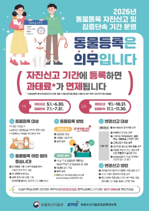 대구시, 반려견 동물등록 자진신고 운영…7월부터 집중 단속