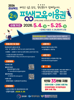 고령군, 평생교육이용권 2차 접수…성인 학습기회 확대