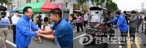 김부겸·추경호 대구시장 후보, 휴일 잊은 ‘표심 전쟁’.....동화사·전통시장·청년 현장까지