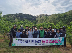 경산시농업기술센터, 복숭아 농가 일손 돕기 나서