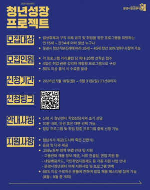 문경시, ‘청년성장프로젝트’ 참여자 모집
