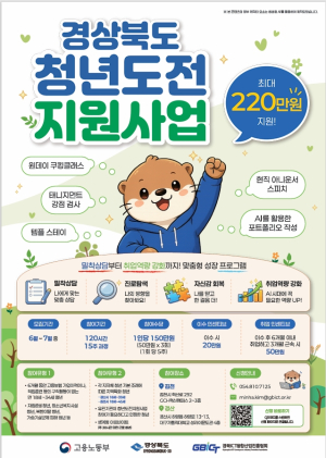경북도, 청년도전지원사업 선정…국비 4억원 확보