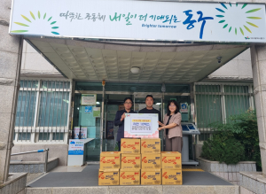 대구 동구 신암5동, 동대구해모로스퀘어이스트서 ‘이웃사랑 라면’ 기탁받아