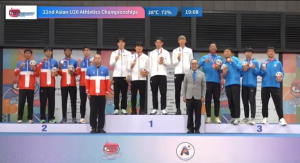 구미시청 김동진, 아시아 U20 육상선수권 400m 계주 금메달