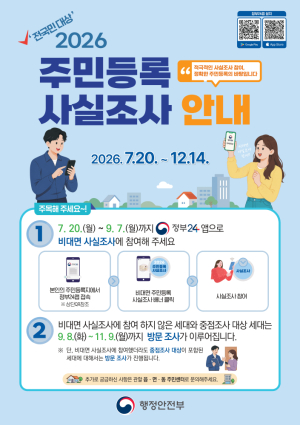 예천군, 2026년 주민등록 사실조사 실시