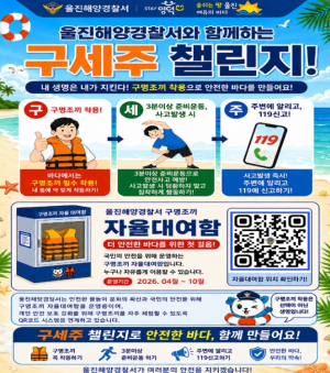 울진해경, 연안안전의 날 맞아 ‘구명조끼 착용 문화 확산’ 총력