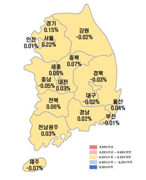 전국 아파트값 0.08% 상승…대구는 0.02% 하락