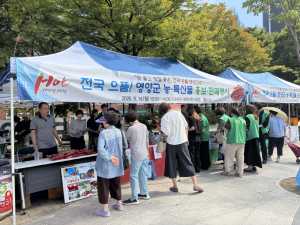 영양군, 일월면 농특산물 대구 소비자 만났다…도농 직거래 행사 ‘호응’