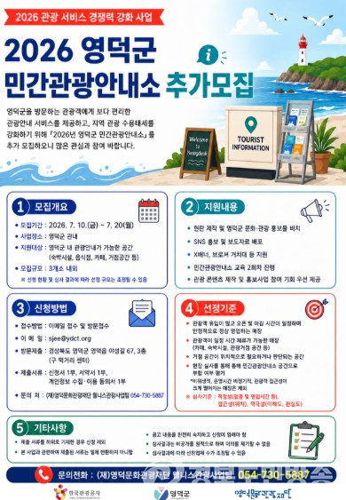 영덕문화관광재단, '민간관광안내소' 콘텐츠 고도