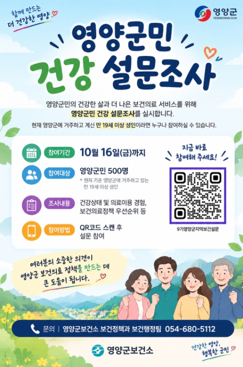 영양군, 제9기 지역보건의료계획 수립 위한 주민 요구도 조사 실시